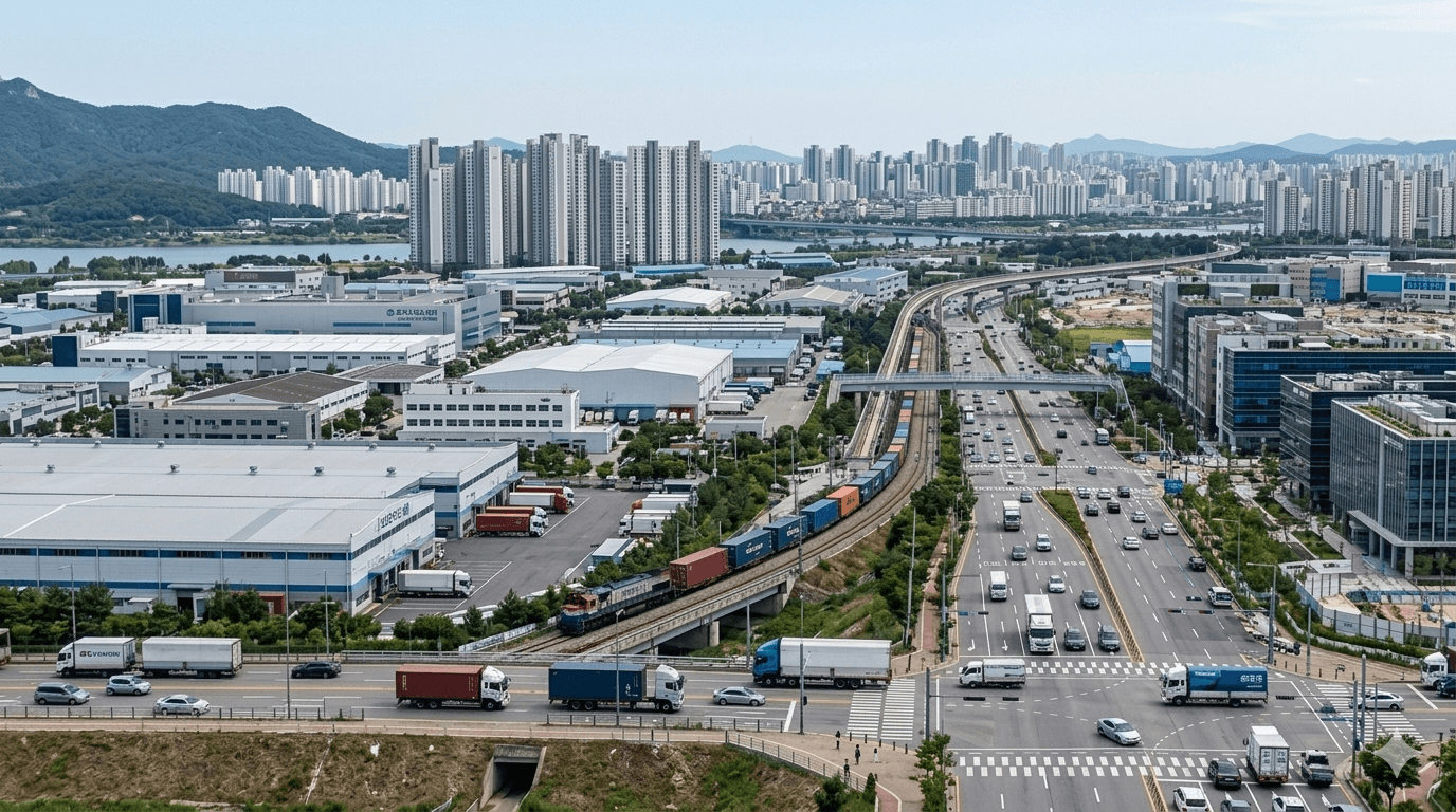 산업단지와 물류시설, 도로와 주거지역이 연결된 수도권 서북부 산업